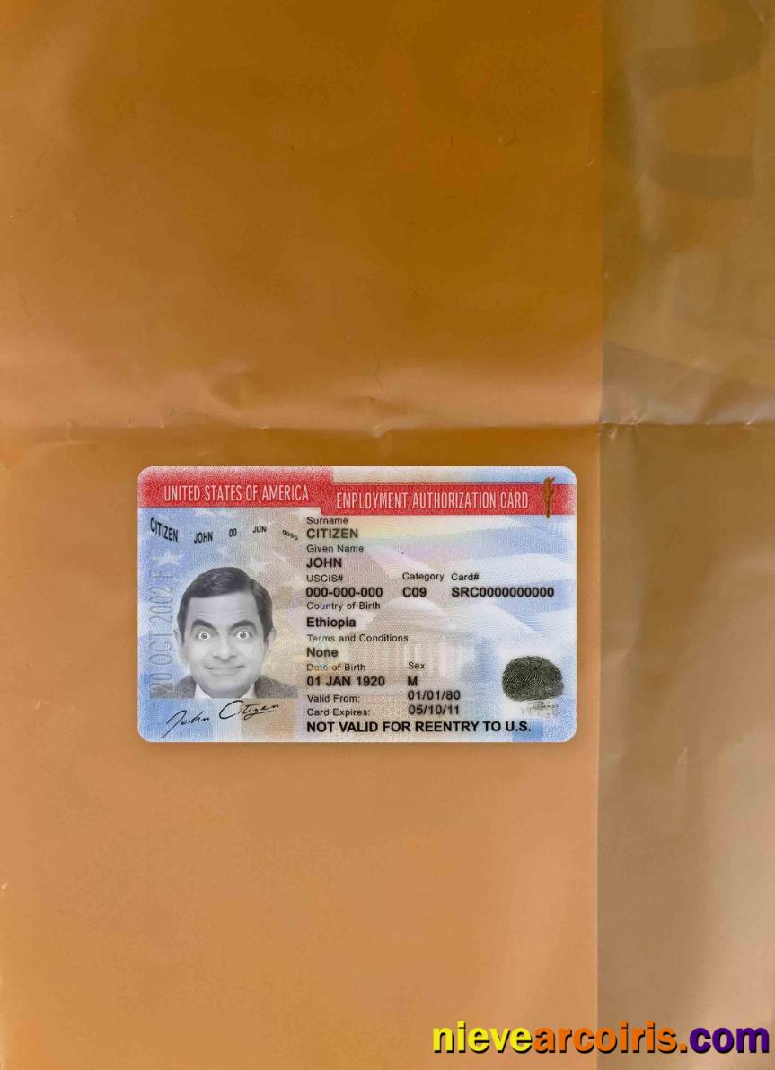 USA employment authorization card version 2 photolook